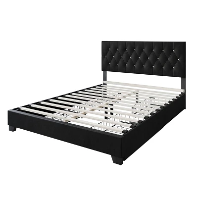 Home Design Full Valdez Upholstered Storage Platform Bed Black