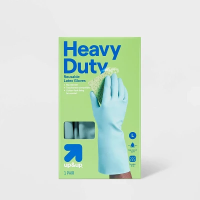 Reusable Heavy Duty Latex Gloves - Large - up&up