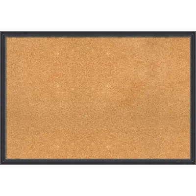 38x26 Stylish Wood Frame Natural Cork Board Black - Amanti Art: Wall Mount, Decorative, 2ft x3ft