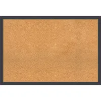 38x26 Stylish Wood Frame Natural Cork Board Black - Amanti Art: Wall Mount, Decorative, 2ft x3ft