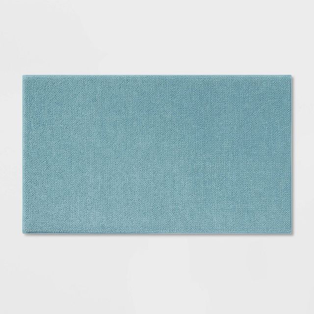 20x34 Fine Chenille Memory Foam Bath Rug Aqua - Threshold™