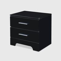 Hudson 2 Drawer Nightstand Black - ClickDecor