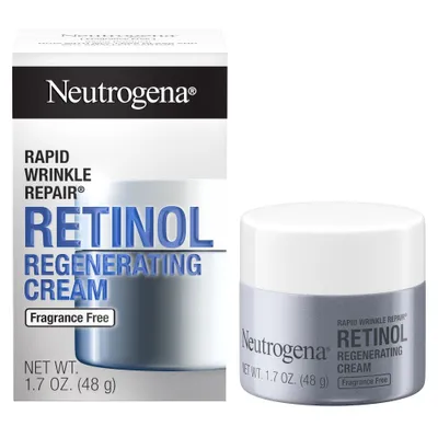 Neutrogena Rapid Wrinkle Repair Retinol Face Moisturizer Cream with Hyaluronic Acid - Fragrance Free - 1.7 oz