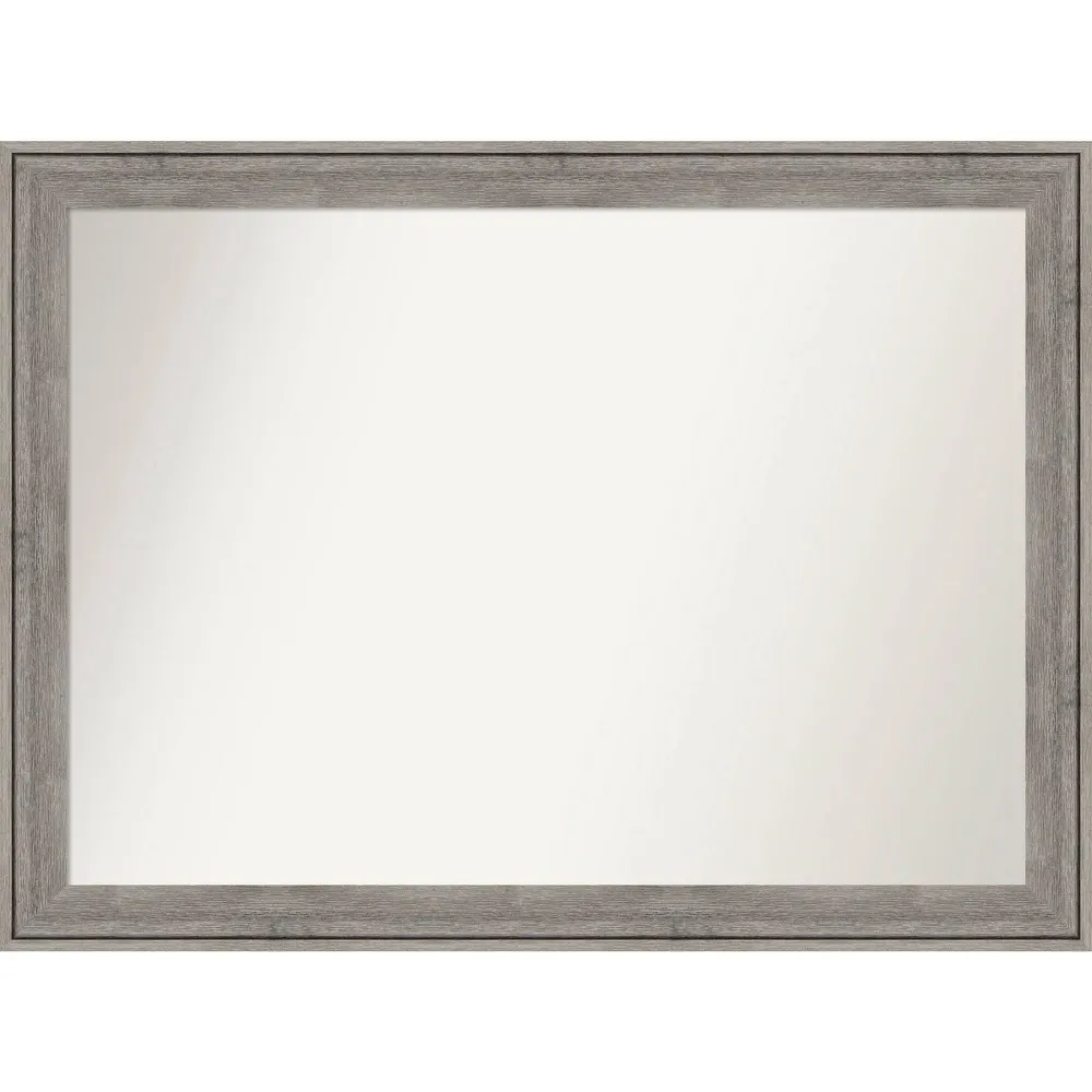 43 x 32 Non-Beveled Regis Barn Wood Gray Wood Wall Mirror - Amanti Art