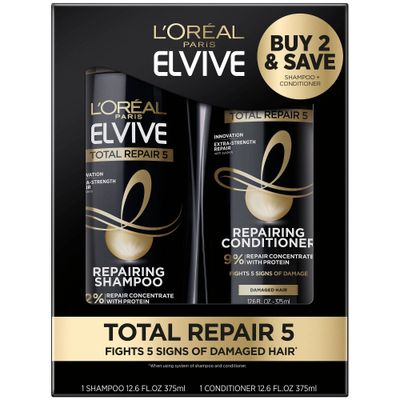 LOreal Paris Total Repair 5 Shampoo and Conditioner Set - 25.2 fl oz