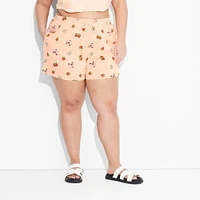 Womens Strawberry Graphic Lounge Shorts