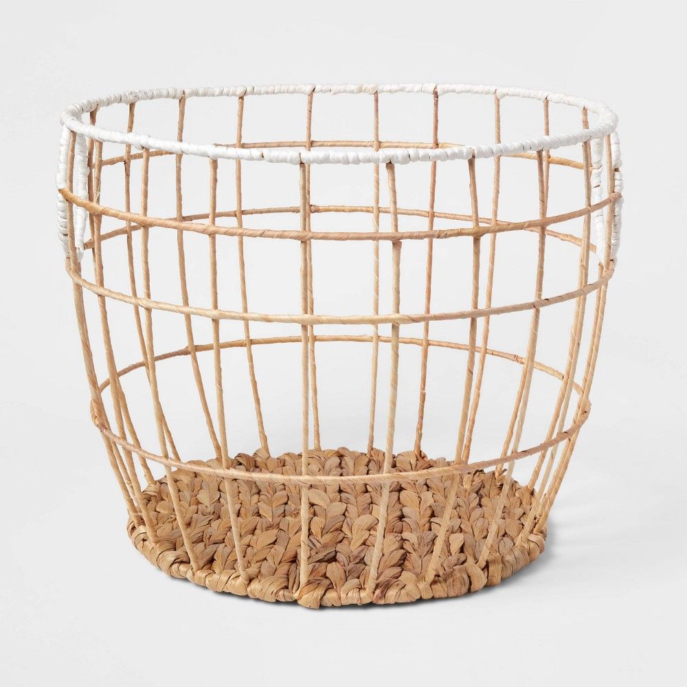 Kids Woven Basket Natural with White Rim