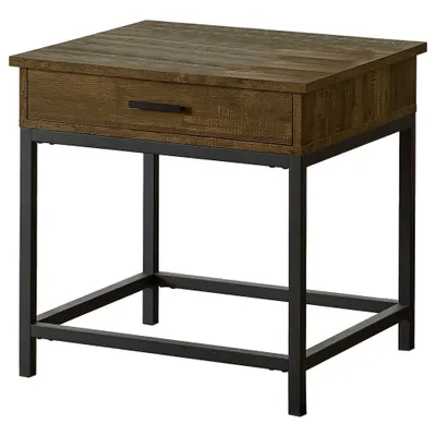 Byers 1 Drawer End Table Brown Oak/Black - Coaster