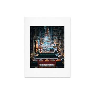 Deny Designs 18x24 Tristan Zhou Hong Kong Market Street Art Print: Cardstock, Modern Decor