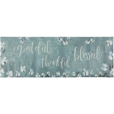 20x55 Oversized Cushioned Anti-Fatigue Kitchen Runner Mat Grateful Thankful Bless - J&V Textiles: Indoor/Outdoor PVC Floor Mat