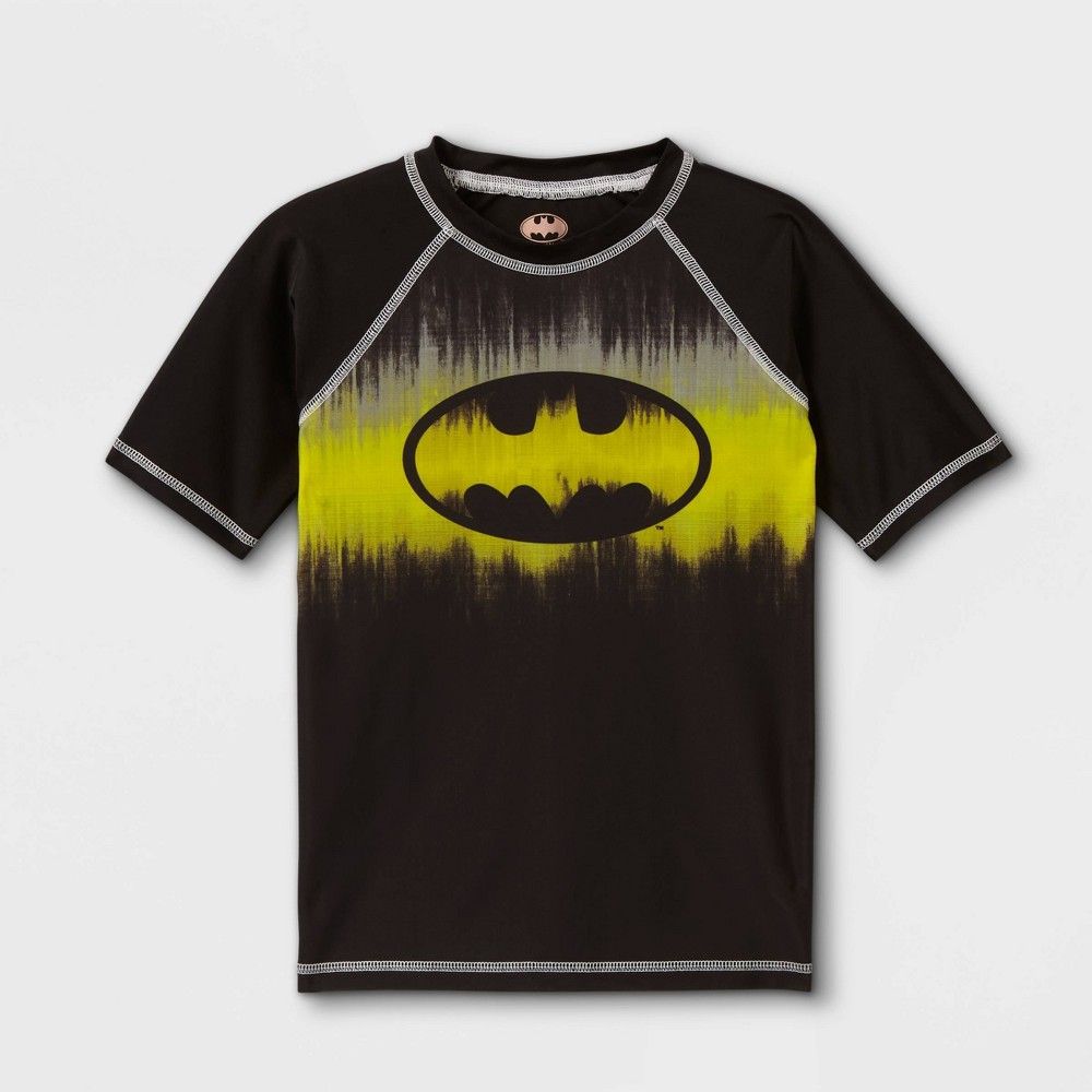Batman Boys Batman Rash Guard Swim Shirt - Black L | Connecticut Post Mall