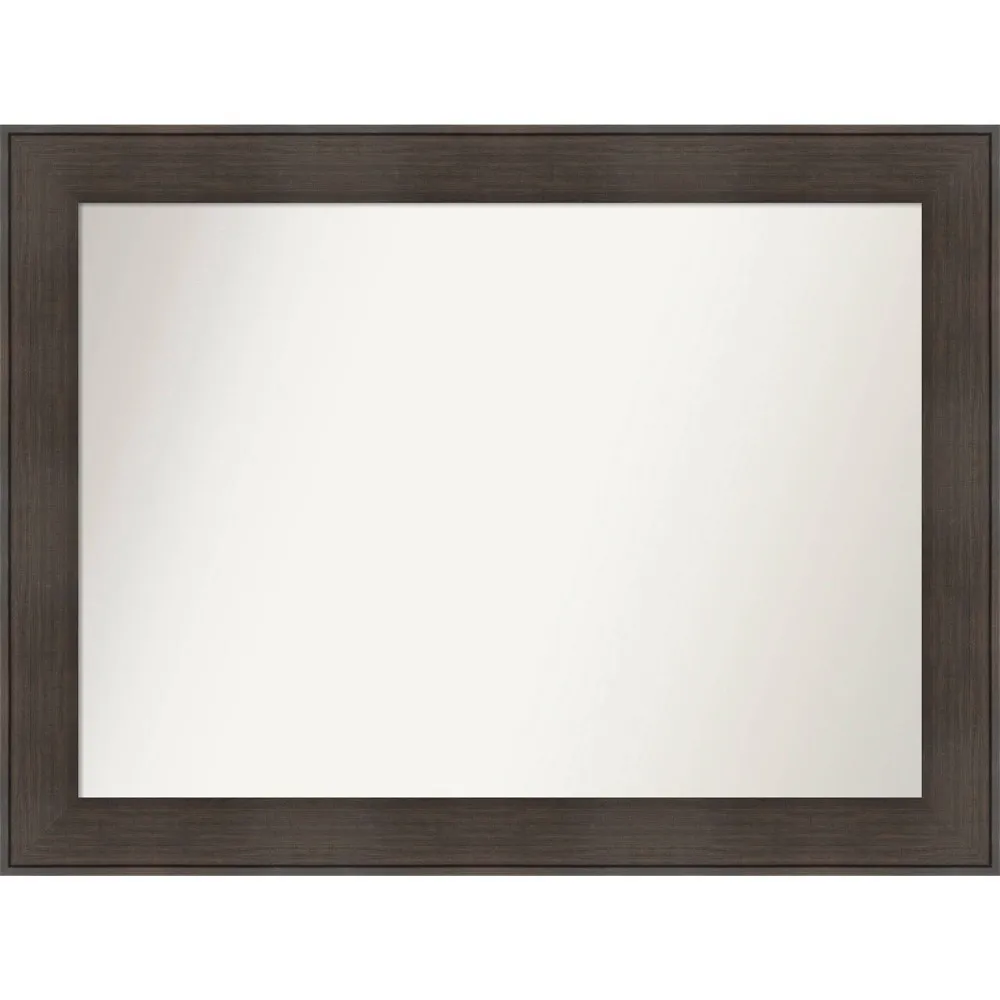 44 x 33 Non-Beveled William Rustic Wood Wall Mirror - Amanti Art: Modern Rectangle, Wall Mount