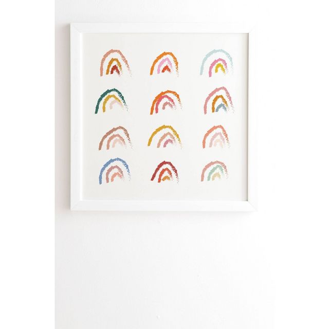 Lyman Creative Co. Rainbows Pastel Framed Wall Art White