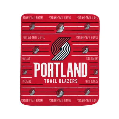 NBA Portland Trail Blazers Logo Stripe Binding Edge Flannel Fleece Blanket