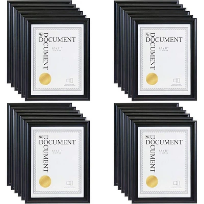 Kiera Grace Set of 24 Black Document Picture Frames Black : Embassy Style, 8.5x11, Wall Mount