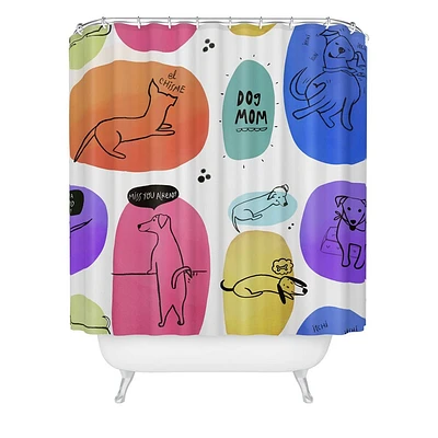 Deny Designs Isa Zapata Mutt Mom Shower Curtain: Abstract Design, Woven Polyester, Machine Washable