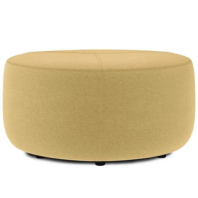 WyndenHall Brea Large Ottoman : Upholstered, Round, Padded Seat