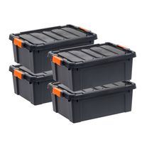 IRIS 47qt 4pk Heavy Duty Plastic Storage Bin with Durable Lid