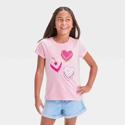 Girl Short Sleeve Valentine Day Sweet Treat Graphic T-Shirt