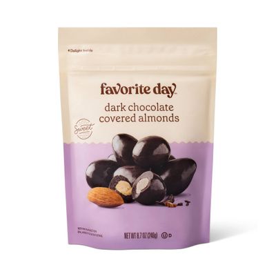 Dark Chocolate Covered Almonds Candy - 8.7oz - Favorite Day