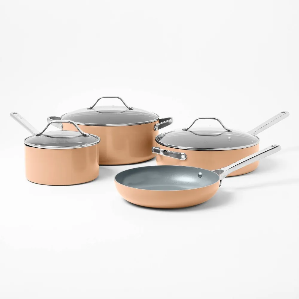 8qt Nonstick Ceramic Coated Aluminum Wide Stock Pot - Figmint