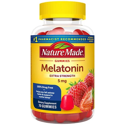 Nature Made Melatonin 5mg 100% Drug Free Sleep Aid for Adults Gummies - 70ct