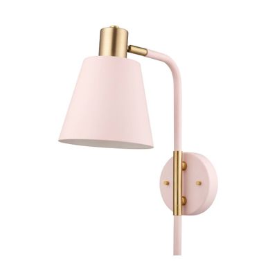 1-Light Novogratz X Globe Cleo Wall Sconce with Accents  - Globe Electric: Modern Plug-In Sconce Lamp, ETL Listed