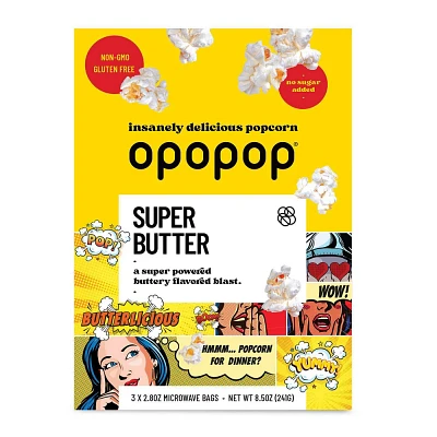 Opopop Microwave Popcorn Super Butter - 8.5oz
