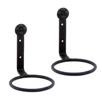 Set of 2 4 Wall Mounted Flower Pot Holder Ring Brackets Black - ACHLA Designs: Indoor/Outdoor Iron Plant Hangers