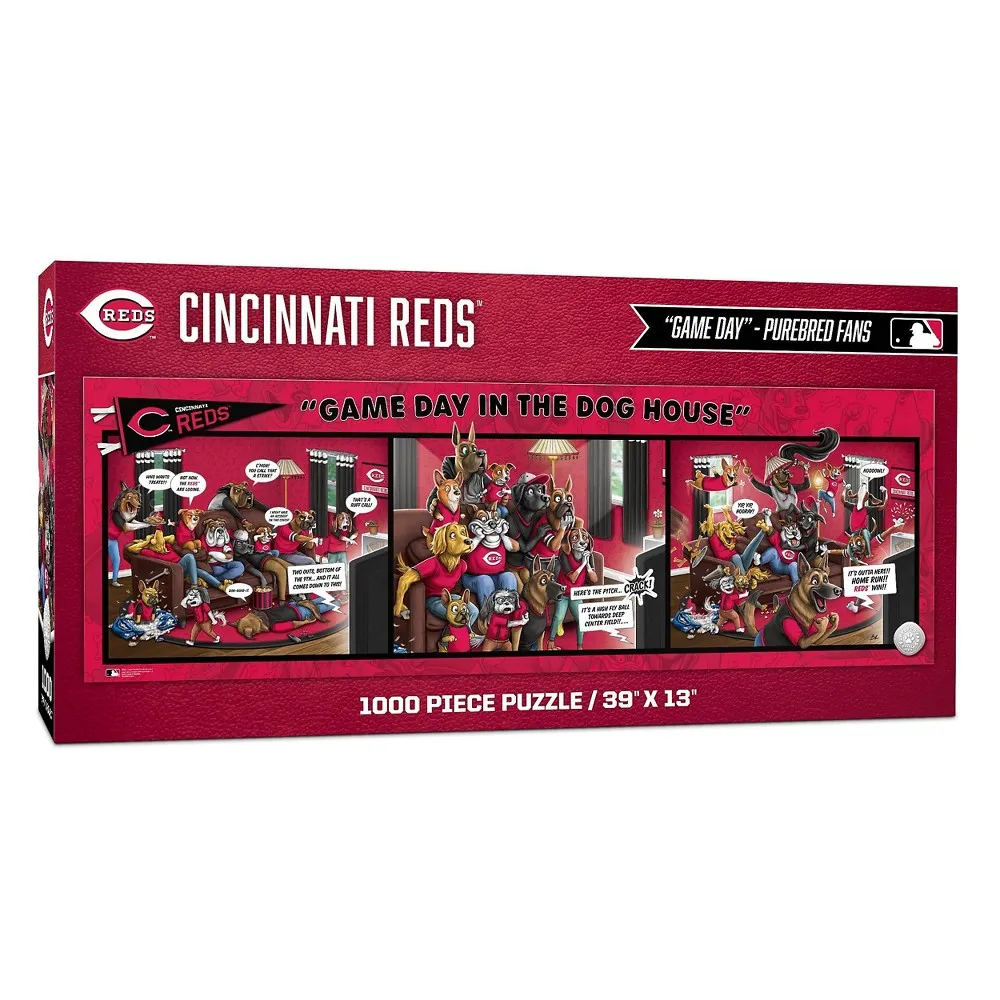 Cincinnati Reds MLB Cincinnati Reds Game Day in the Dog House Puzzle -  1000pc | The Market Place