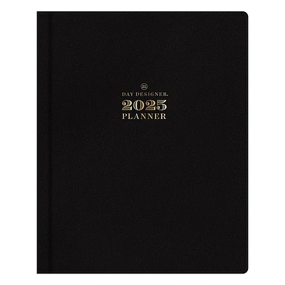 Day Designer 2025 Weekly/Monthly Planner 10.13x8.25 Black: Adult Stationery, Side Binding, Tabs, Paper, January-December