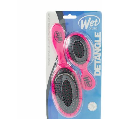 Wet Brush Original Detangler and Mini Detangler Hair Brush Kit - Pink - 2ct