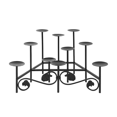 Achla Designs 14x12 Cathedral Hearth Fireplace Candelabra Black