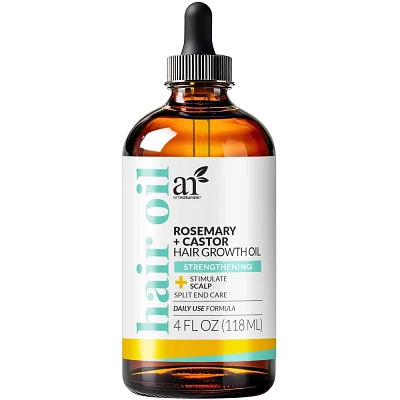 artnaturals Rosemary + Castor Hair Growth Oil with Scalp Brush - 4 fl oz