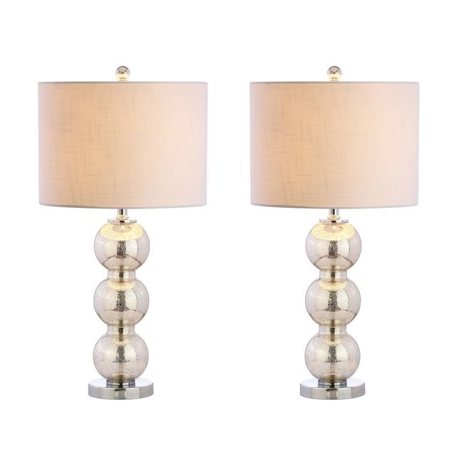 27 Bella Glass Triple Sphere Table Lamp, Set of 2, Nightstand & Bedroom - JONATHAN Y