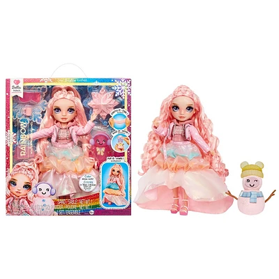 Rainbow High Winter Wonderland Bella - Pink 11 Fashion Doll with Magic Snow and Snowman Kit