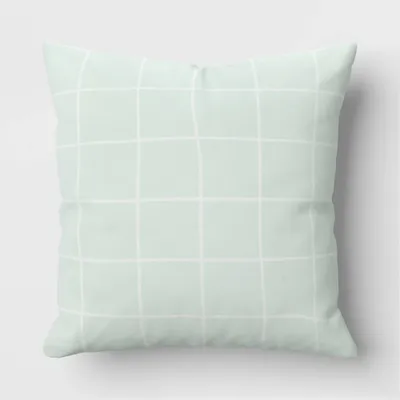 17x17 Grid Square Outdoor Throw Pillow