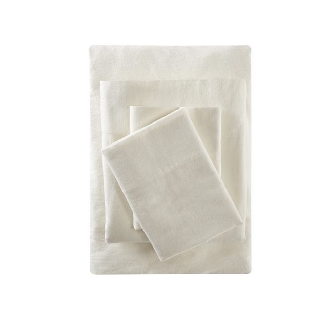 Solid Flannel Sheet Set (Twin) Ivory