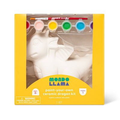 Paint-Your-Own Ceramic Dragon Craft Kit - Mondo Llama: DIY Art Kit for Kids, Ceramic Figurines to Paint, Ages 8+