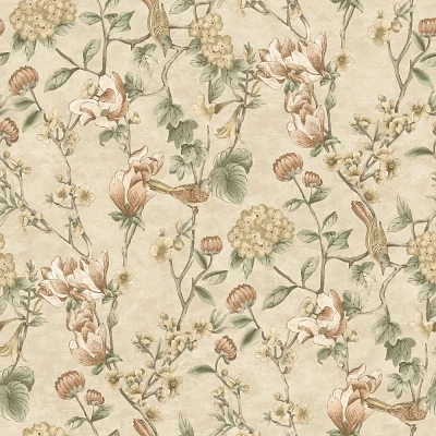 Holden Floral Bird Trail Cream Wallpaper