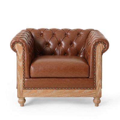 Castalia Chesterfield Tufted Club Chair with Nailhead Trim