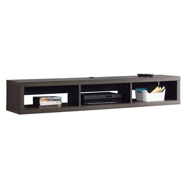 Martin Furniture Shallow Wall Mounted A/V Console TV Stand for TVs up to 60  : Media Console with Open Shelves