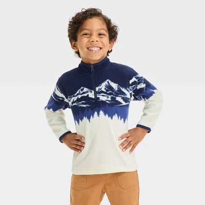 Toddler Boys Mountain Printed Zip-Up Microfleece Pullover Sweatshirt