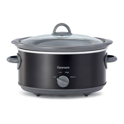 Kenmore Slow Cooker, 5 qt (4.7L), Easy to Use, Dial Control - Black