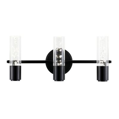 18 3-Light Lynn Minimalist Bubble Acrylic/Iron Wall Sconce Light Black - JONATHAN Y: Vanity Fixture, ETL Listed