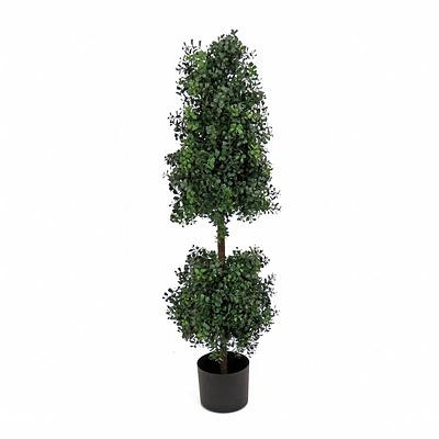 National Tree Company 48 Boxwood Cone and Ball Topiary in Nursery Pot Artificial Tree: Faux Polyethylene, Freestanding