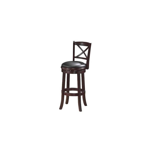 24 Georgia Swivel Hardwood Counter Height Barstool Cappuccino - Boraam: Upholstered, X-Back, 360-Degree