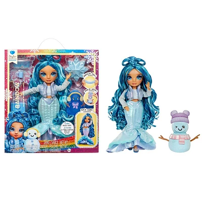 Rainbow High Winter Wonderland Skyler - Blue 11 Fashion Doll with Magic Snow and Snowman Kit