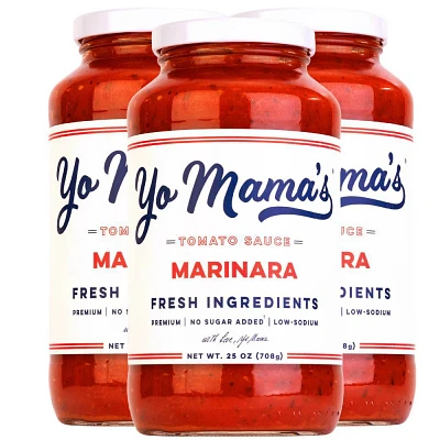 Yo Mamas Foods Low-Sodium & Low-Carb Keto Marinara Pasta Sauce 3pk / 25oz