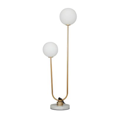 2-Light Marble Orb Table Lamp with Marble Base - Olivia & May: Shade